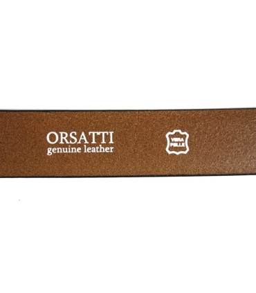 Brązowy pasek marki Orsatti z zabudowaną klamrą