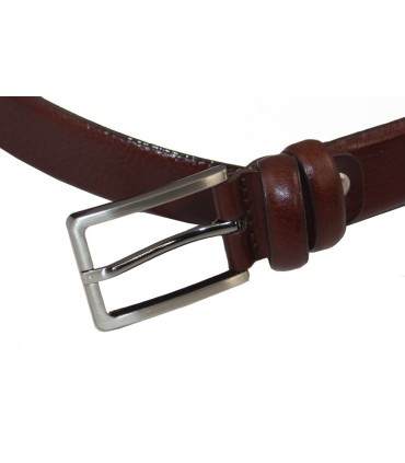 Brązowy pasek do garnituru marki Orsatti z klasyczną klamrą