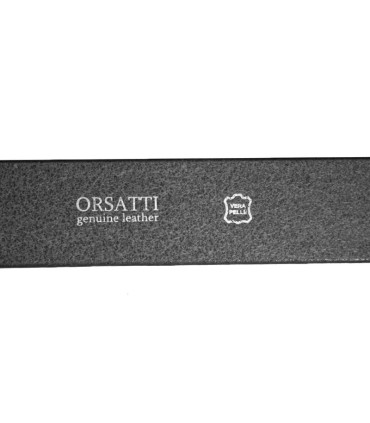 Czarny pasek do dżinsów marki Orsatti z klasyczną klamrą