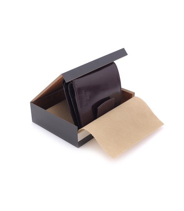 Nieduży portfel damski Orsatti D-04B w kolorze brązowym, skóra