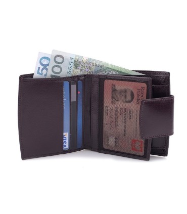 Nieduży portfel damski Orsatti D-04B w kolorze brązowym, skóra