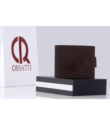Męski, doskonale wyposażony portfel Orsatti M05A w kolorze czarnym