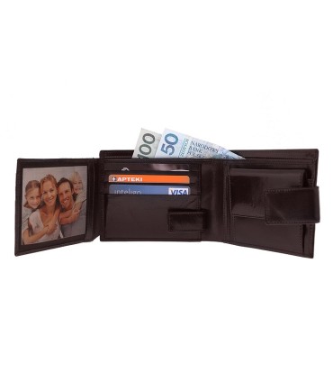 Męski, doskonale wyposażony portfel Orsatti M05A w kolorze czarnym