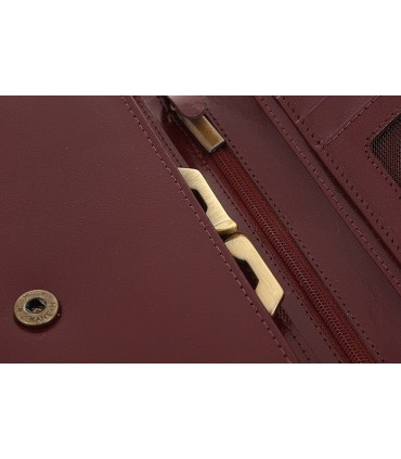 Długi, skórzany portfel damski Orsatti D05D bordowy