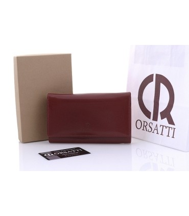 Długi, skórzany portfel damski Orsatti D05D bordowy