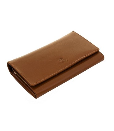 Długi, skórzany portfel damski Orsatti D05F koniak