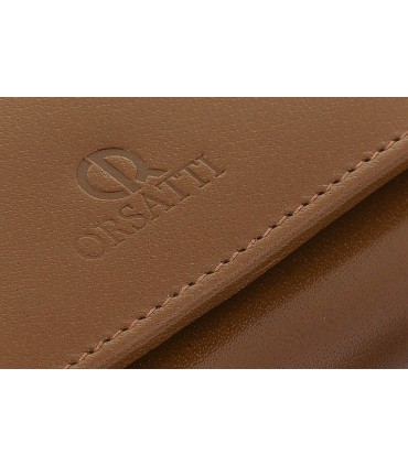 Długi, skórzany portfel damski Orsatti D05F koniak
