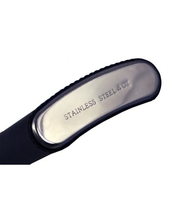 Skórzana Piersiówka Orsatti w drewnianym pudełku, kolor granatowy