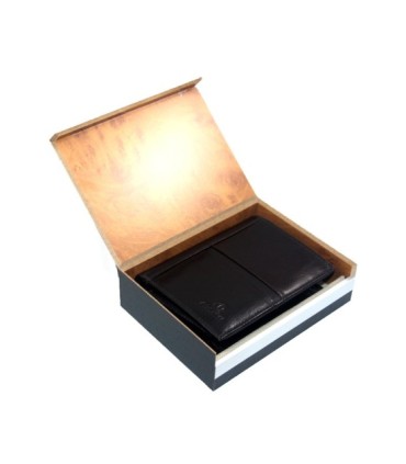 Ekskluzywny pionowy portfel Orsatti M12 w kolorze ciemno brązowym