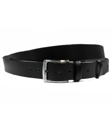 Czarny pasek do dżinsów marki Orsatti z klasyczną klamrą