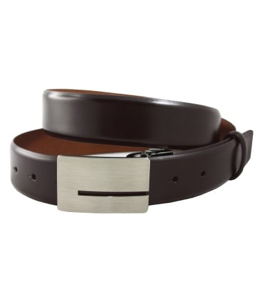 Brązowy pasek do garnituru marki Orsatti z zabudowaną klamrą