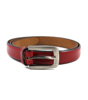 Czerwony skórzany pasek damski 2 cm marki Orsatti