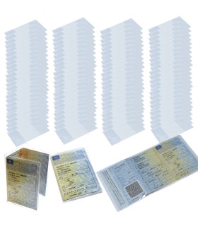 100x Etui na dowód rejestracyjny Orsatti z dodatkową kieszenią, przezroczyste